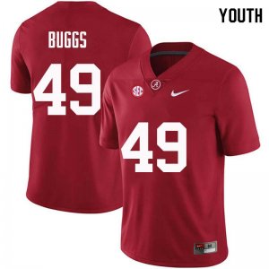 NCAA Youth Alabama Crimson Tide #49 Isaiah Buggs Stitched College Nike Authentic Crimson Football Jersey YI17M87OC